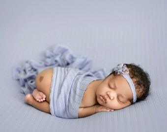 Stretch Posing Cloth and Wrap, Knit Fabric for Newborn Poser, Blue Stretch Fabric, Swaddle Wrap, Newborn Posing Cloth, Photography Props