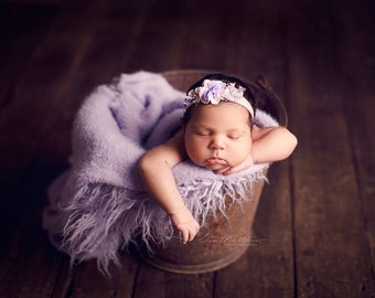 Newborn Boy Baby Wrap Photo Prop, Swaddle Wrap Photography Prop, Purple Infant Swaddling Fuzzy Layer, Baby Girl Prop, Custom Photo Props