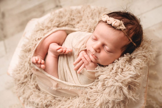 Faux fur blanket newborn photography hot sale