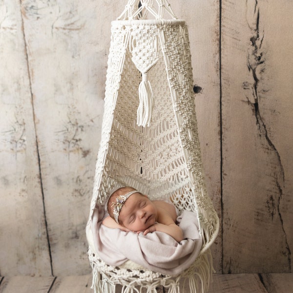 Newborn Baby Hammock Photography Prop, Macrame Hanging Hammock Sling Photo Prop Newborn Baby Photography Prop, Bohomian Nursery Decor,