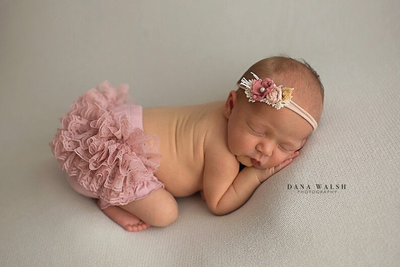 Hair Accessory Adjustable Tie Back Headband Newborn Baby Props CHELSEA Baby Girl Photography Props Newborn Pink Flower Baby Headband