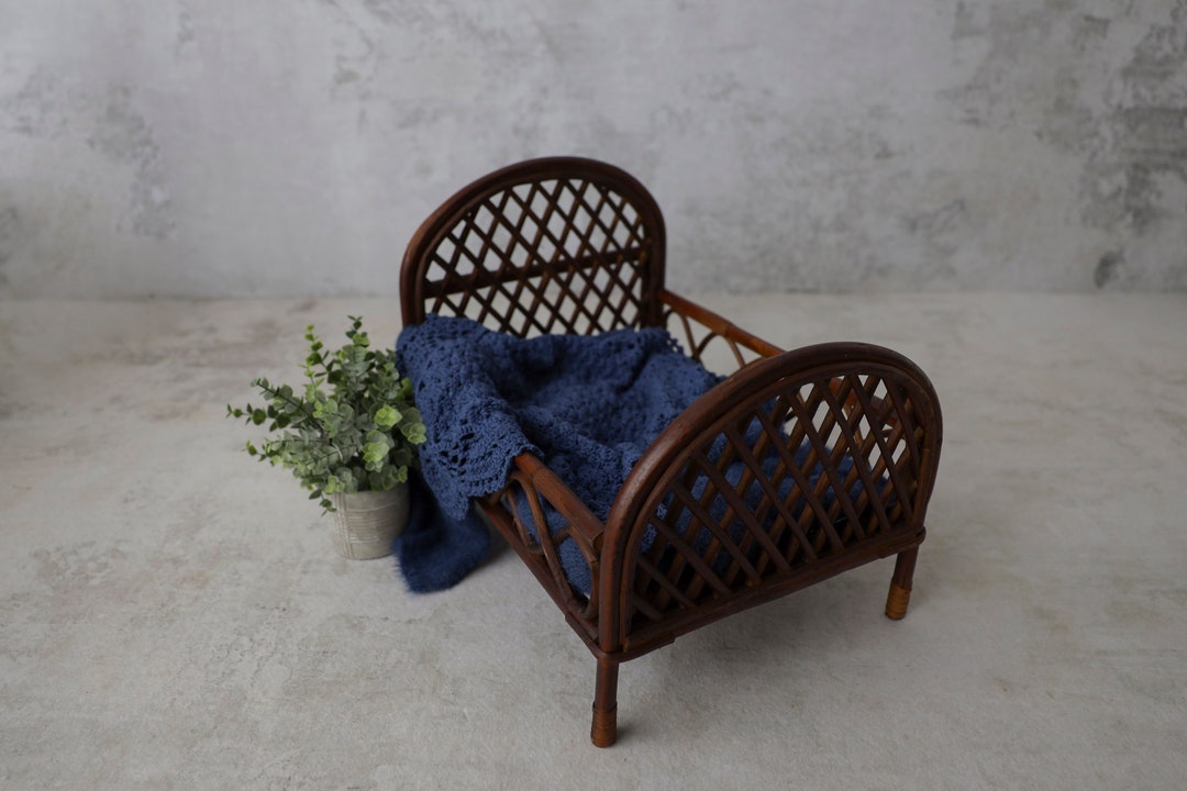 Newborn Bed Photography Prop Cane Bamboo Doll Bed Infant Etsy