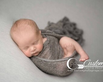 Baby Boy Newborn Photography Prop Wraps, Gray Swaddling Wrap, Newborn Props, Stretchy Knit Baby Wrap, Boy Wraps, Baby Photography Props