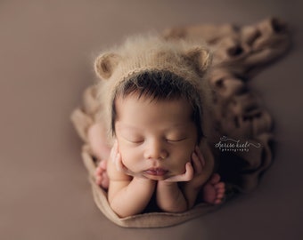 Newborn Boy Swaddling Wrap Photo Props, Brown Stretch Knit Baby Blanket, Newborn Boy Props, New Baby Girl Swaddle Blanket, Photography Prop