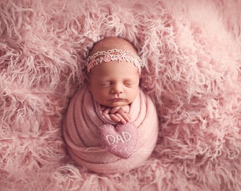 Pink Swaddle Wrap Props, Fuzzy Newborn Swaddling Wrap Photo Props, Newborn Photography Props, Stretch Wrap, Long Sweater Knit Baby Wraps