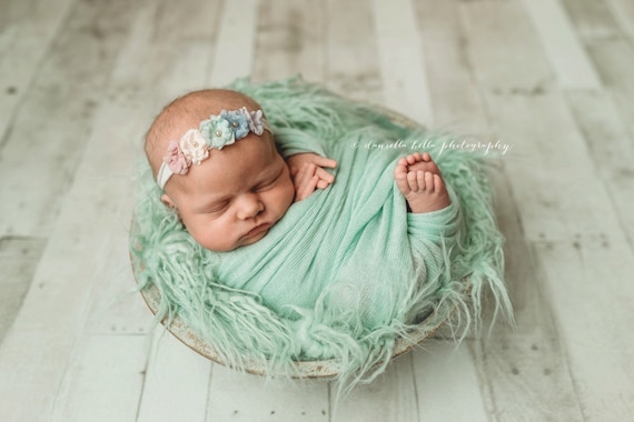 Newborn Baby Stretch Lace Floral Wrap Swaddle Photography Prop Photo Backdrop