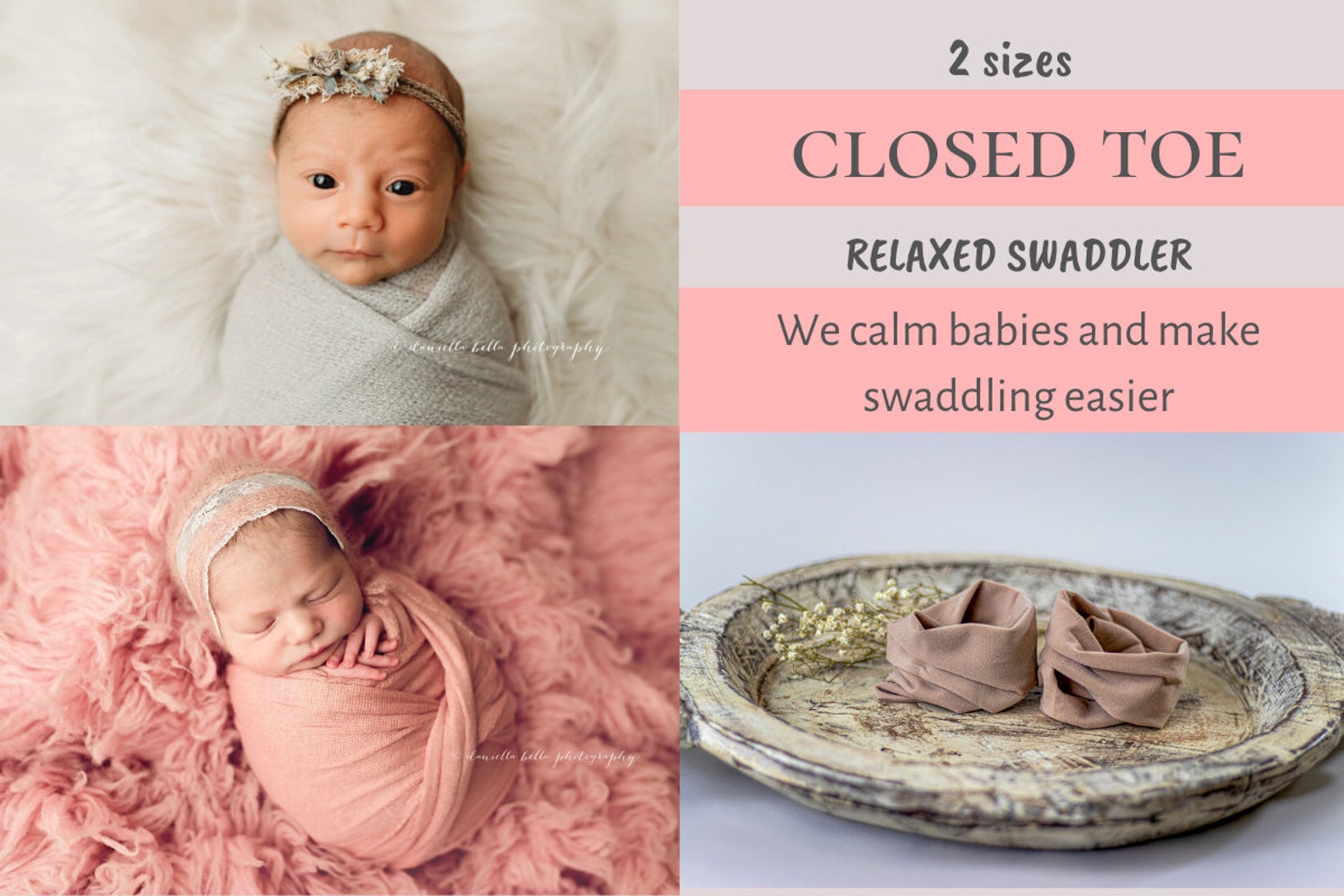Newborn Swaddling Sacks Photography Prop 2 Swaddle Tube for Etsy