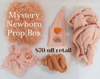 MYSTERY PROP BOX, Newborn Prop Assortment, Matching Props, Swaddling Wrap, Fur, Headband, Hat, Baby Photo Props, Layers, Sale, Newborn Props