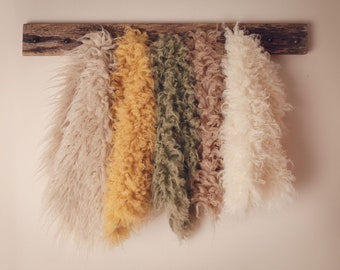 Newborn Faux Furs, Newborn Boy Flokati, Baby Photo Props, Baby Girl Props, Ivory Newborn Prop, Yellow Fur, Green Sage Fur