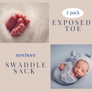 Newborn Photography Prop, Newborn Swaddling Props, Newborn Wrapping Sacks, Newborn Posing Props, Newborn Swaddling Props, EXPOSED Feet Sack