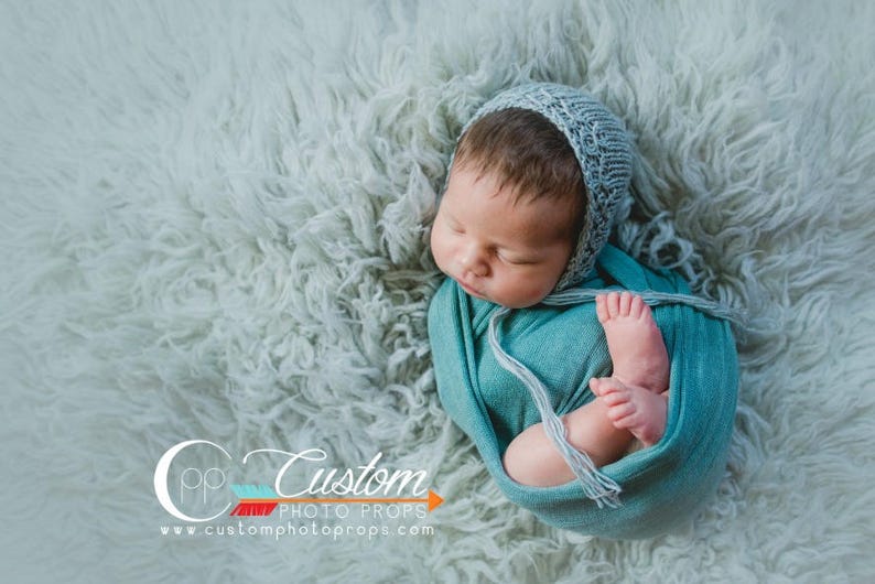 Green Newborn Swaddling Wrap Photo Props Stretch Knit Baby Etsy