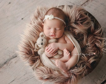 Newborn Faux Sheepskin Baby Photography Props, Faux Flokati Fur, Burgundy or Maroon Fur, Baby Girl Photo Props Fur, Custom Photo Props