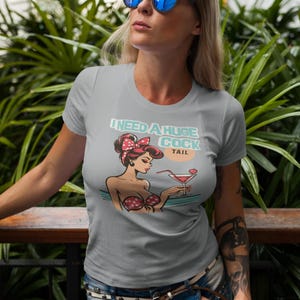 Huge COCKtail Shirt - Inappropriate Statement Tee - Unisex Gift - Funny Party Top - Humorous Graphic T-Shirt for Men & Women