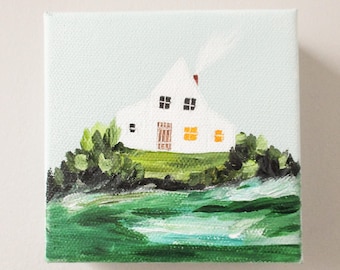 the bluffs house / original painting on canvas