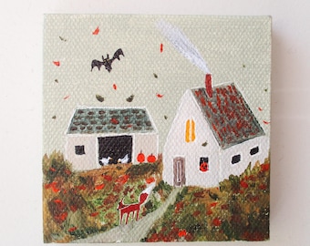 pumpkin time / original painting on canvas