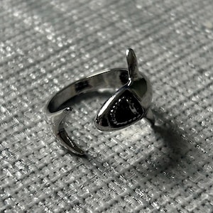 Silver Shark Ring, Silver Statement Adjustable Great White Shark Ring with gift pouch