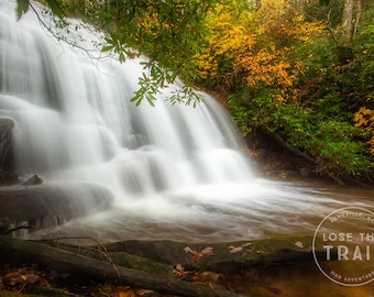 John's Jump Waterfall - Waterfall, Cashiers NC, Autumn Waterfall