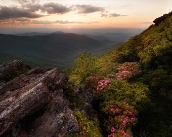 Blue Ridge Parkway Sunset - Mountain Sunset - Blue Ridge Mountains, Craggy Gardens, Craggy, Blue Ridge Sunset