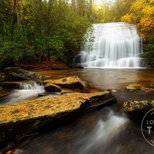 John&#39;s Jump Falls - Waterfall, Cashiers NC, Autumn Waterfall