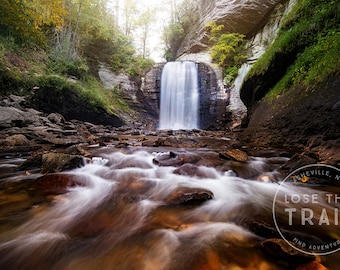 Looking Glass Falls - Waterfall, Pisgah National Forest, Autumn Waterfall