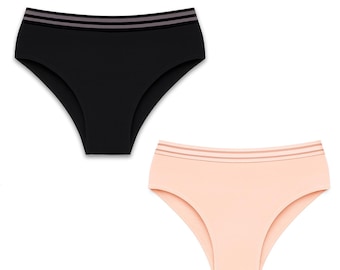 Naadloze slipset – Black & Soft Peach