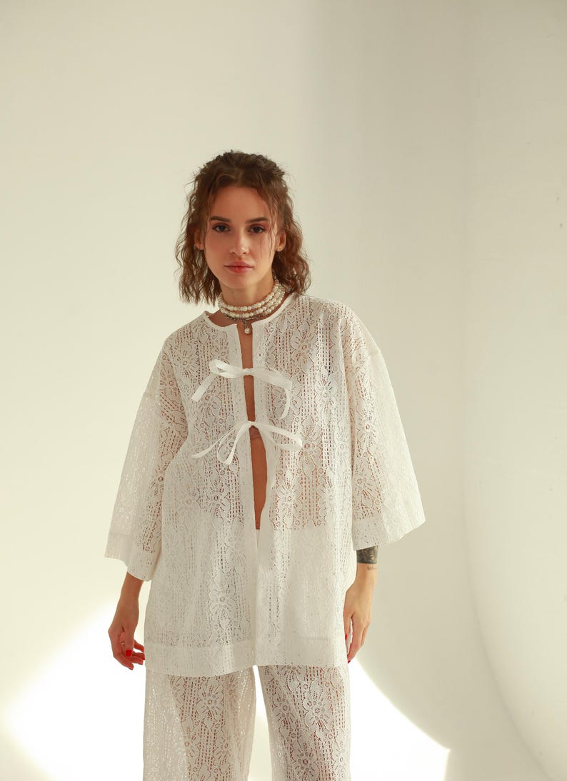 Translucent Pyjamas Transparent Women's Pajama – Romantic Nightwear - Seductive Sheer Lace ...