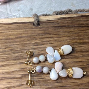 Australian opal gold earrings image 3