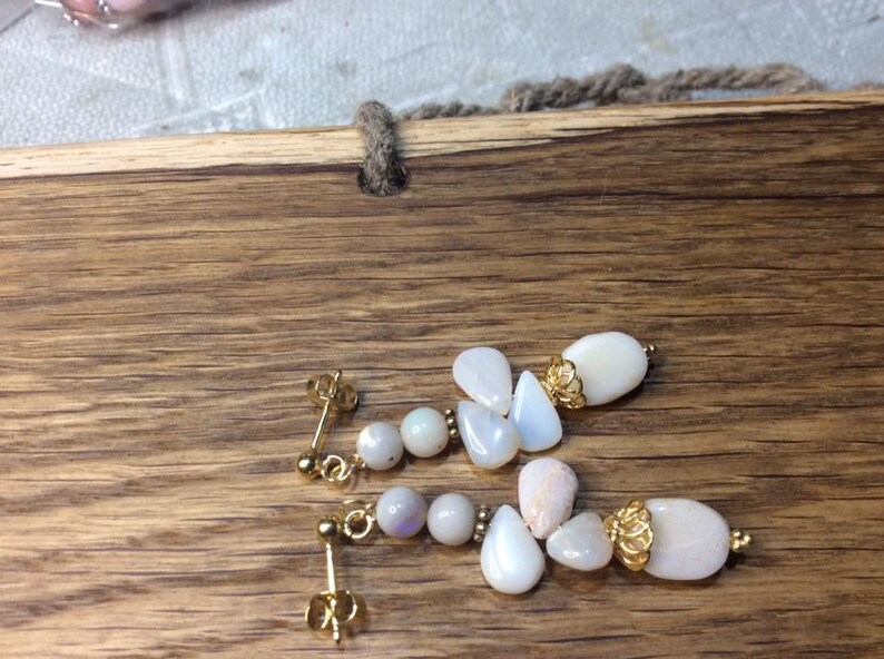 Australian opal gold earrings image 3