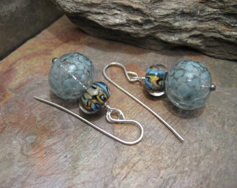 Flameworked Glass Silver (Earrings) SRA Artisan Beth Mellor Beeboo