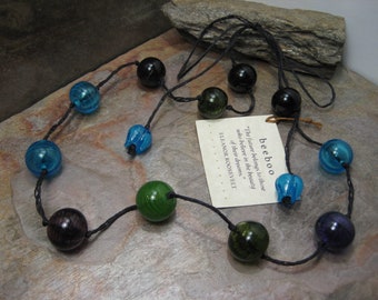 Orphan Beads Knotted Necklace by Glass Artisan Beth Mellor Beeboo