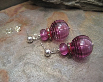 Flameworked Glass Silver (Earrings) SRA Artisan Beth Mellor Beeboo