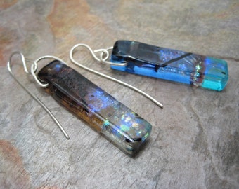 Fused Glass with Silver Earrings SRA Artisan Beth Mellor Beeboo