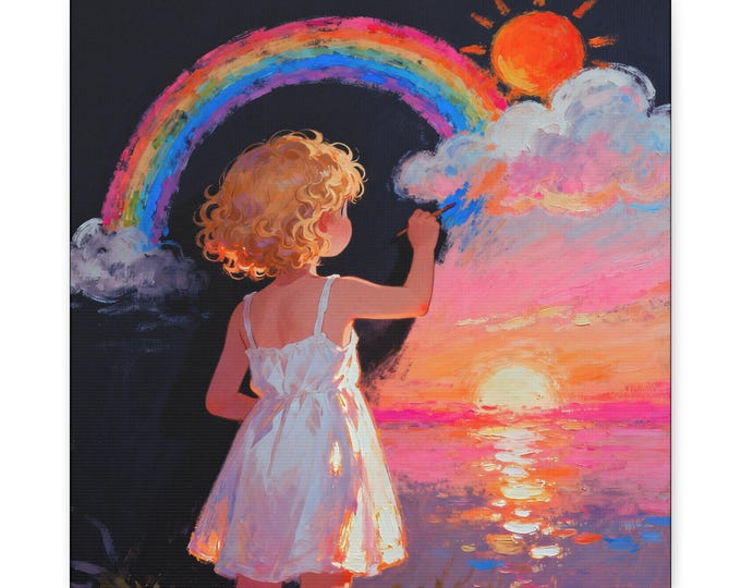 Her Painted World Abstract Matte Canvas Wall Artwork