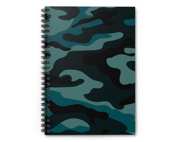 Camo Spiral Notebook: Military Style Journal, Ruled Pages