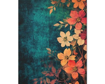 Floral Canvas Wall Art, Vintage Boho Decor (16x20)