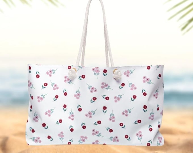 Flora Couture Weekender Bag | Pink Red Blossom Travel Tote