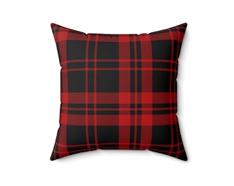 Plaid Square Pillow: Rustic Farmhouse Decor Accent (16x16)