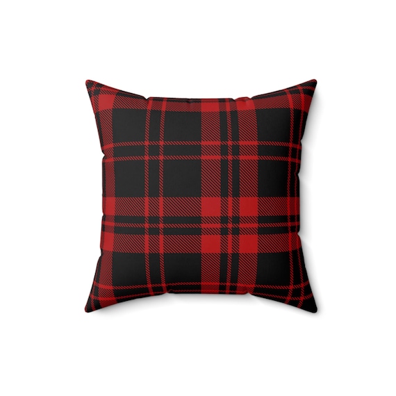 Plaid Square Pillow: Rustic Farmhouse Decor Accent (16x16)