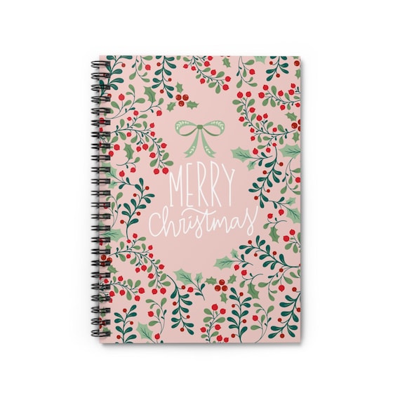 Holiday Greenery Spiral Notebook: Christmas Planner, Festive Stationery