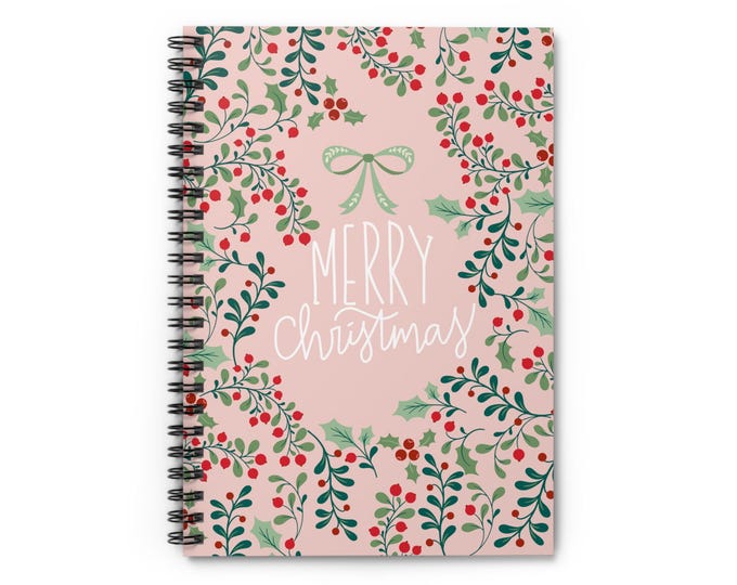Holiday Greenery Spiral Notebook: Christmas Planner, Festive Stationery