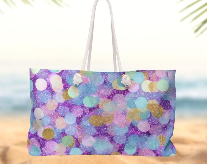 Confetti ChiChi Weekender Bag | Purple & Teal Travel Tote