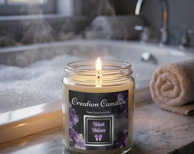 Velvet Vetiver Coconut Apricot Wax Candle | 4oz Candle Jar