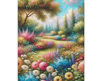 Wildflower Orchard Canvas Art, Botanical Home Decor, Spring Decor