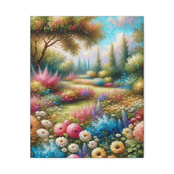 Wildflower Orchard Canvas Art, Botanical Home Decor, Spring Decor
