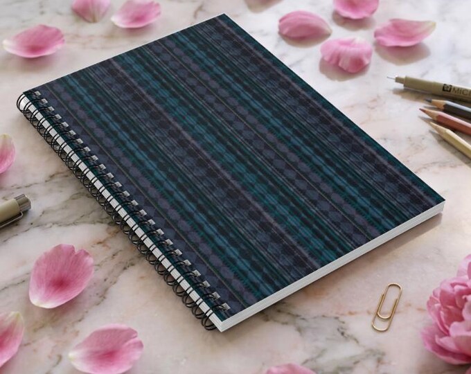 Mindful Muse Spiral Bound Notebook: Ruled Lines, Curve Design - 6x8 in