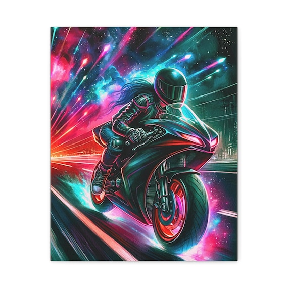 Throttle Therapy Motorcycle Canvas Wall Artwork, Home Decor, Gift for SuperSport Bikers, Adventure Enthusiast Wall Art, Game Room Wall Decor