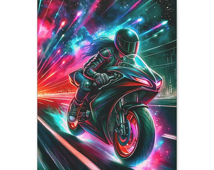 Throttle Therapy Motorcycle Canvas Wall Artwork, Home Decor, Gift for SuperSport Bikers, Adventure Enthusiast Wall Art, Game Room Wall Decor