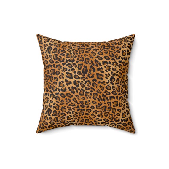 Leopard Throw Pillow: Spun Polyester Accent Cushion, 16x16