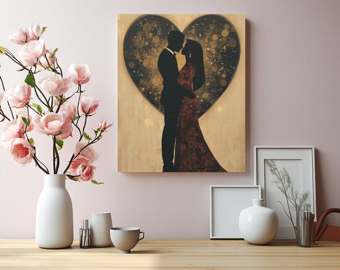 Forever My Love Abstract Matte Canvas Wall Artwork