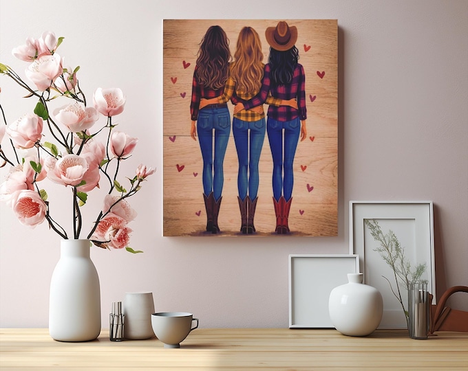 Rodeo Queens Abstract Wall Art Canvas | Matte Stretched Canvas